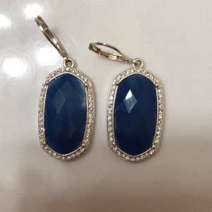 Navy Blue Dangle Earrings